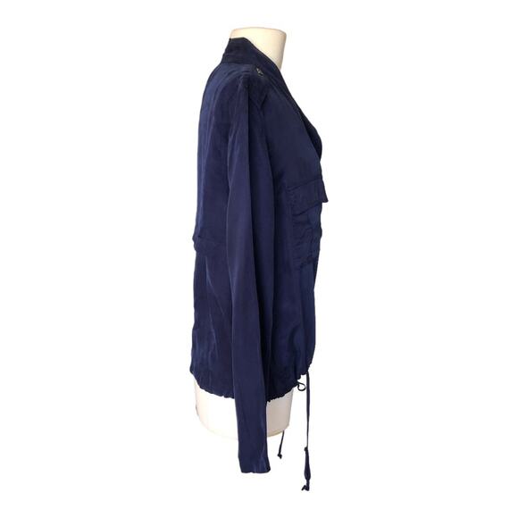 Rails NWT Rowen Military Inspired Crop Shoulder Epaulets Jacket Cobalt Blue Med - Picture 3 of 12